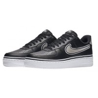 Nike Air Force 1 '07 Black White с мехом