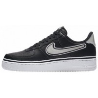 Nike Air Force 1 '07 Black White с мехом