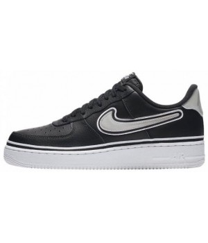 Nike Air Force 1 '07 Black White с мехом