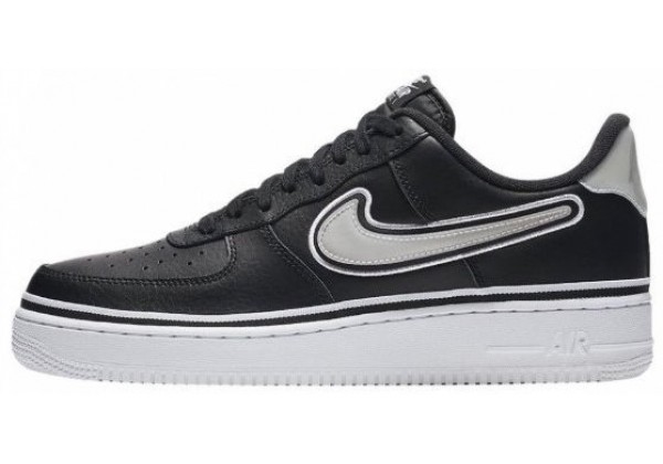 Nike Air Force 1 '07 Black White с мехом