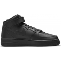 Зимние кроссовки Nike Air Force 1 Mid All Black черные