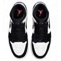 Кроссовки Nike Air Jordan 1 Mid черные с фиолетовым