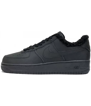 Зимние Nike Air Force 1 Low моно черные