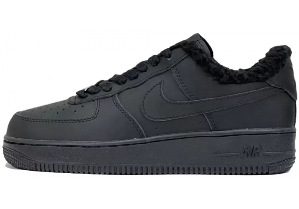 Зимние Nike Air Force 1 Low моно черные