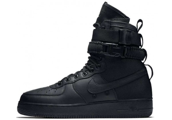 Кроссовки Nike Air Force 1 SF Mid Triple Black черные