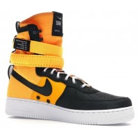 Зимние кроссовки Nike Air Force 1 SF AF1 High черные с оранжевым