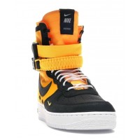 Зимние кроссовки Nike Air Force 1 SF AF1 High черные с оранжевым
