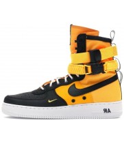 Зимние кроссовки Nike Air Force 1 SF AF1 High черные с оранжевым