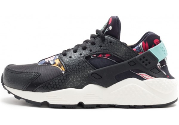 Кроссовки Nike Huarache с принтом черные
