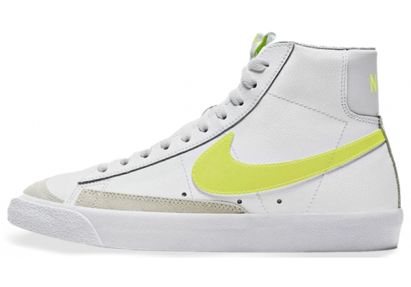 Кроссовки Nike Blazer Mid белые с салатовым