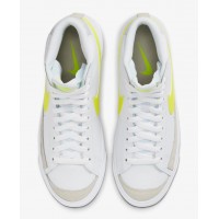 Кроссовки Nike Blazer Mid белые с салатовым