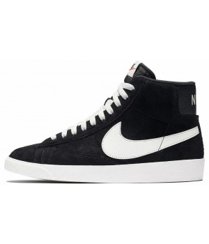 Nike Blazer 77 Mid Black White с мехом
