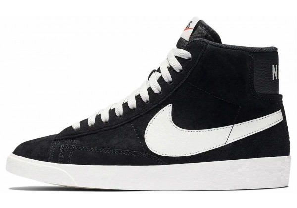 Nike Blazer 77 Mid Black White с мехом