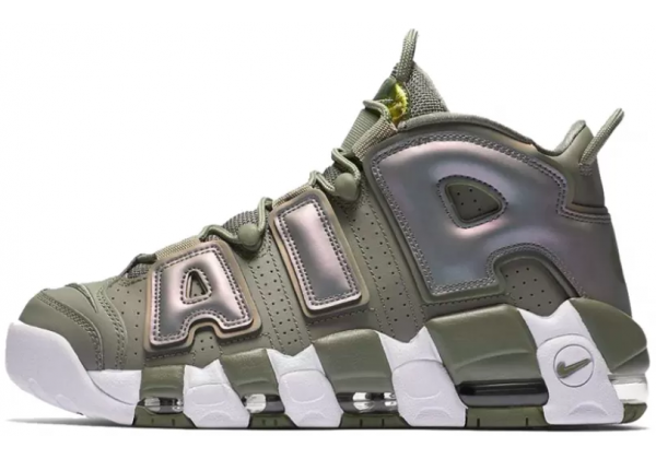 Кроссовки Nike Air More Uptempo 96 хаки с белым