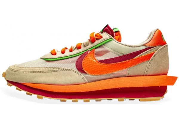 Кроссовки Nike LD Waffle Sacai CLOT Kiss of Death Net Orange Blaze