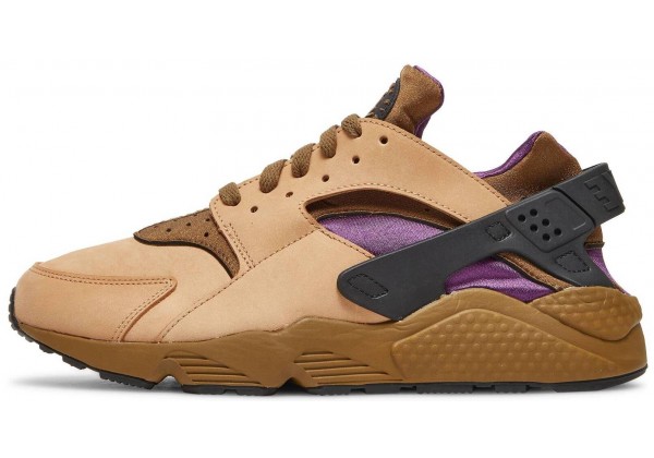 Кроссовки Nike Air Huarache LE бежевые с фиолетовым
