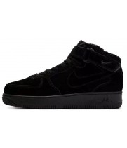 Кроссовки Nike Air Force 1 07 Mid Black с мехом