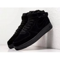 Кроссовки Nike Air Force 1 07 Mid Black с мехом