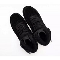 Кроссовки Nike Air Force 1 07 Mid Black с мехом
