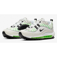 Кроссовки Nike Air Max 98 белые с зеленым