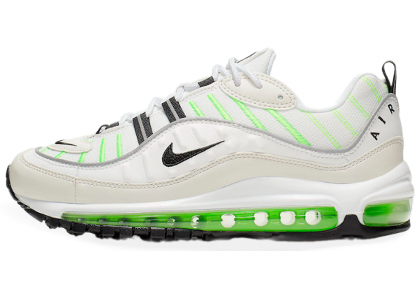 Кроссовки Nike Air Max 98 белые с зеленым