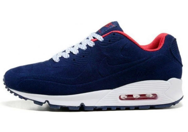Nike Air Max 90 VT Navy Blue Red White с мехом