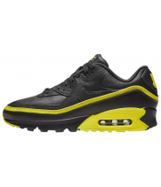 Кроссовки Nike Air Max 90 кожаные черные с желтым