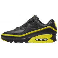 Кроссовки Nike Air Max 90 кожаные черные с желтым