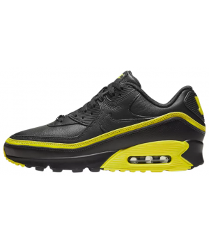 Кроссовки Nike Air Max 90 кожаные черные с желтым
