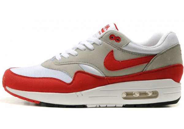 Кроссовки Nike Air Max 1 87 серые с красным