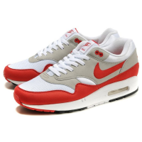 Кроссовки Nike Air Max 1 87 серые с красным