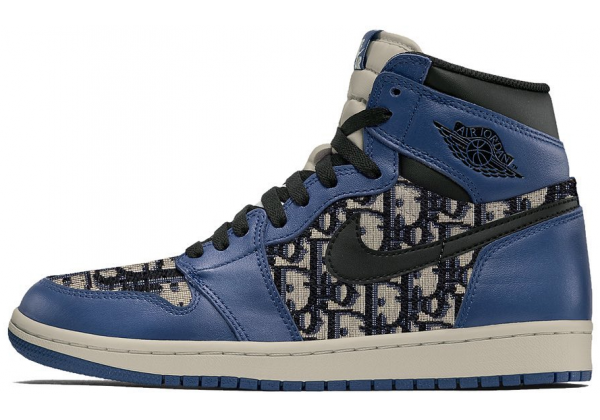 Кроссовки Nike Dior Air Jordan синие 