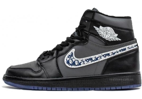 Кроссовки Nike Dior Air Jordan черные