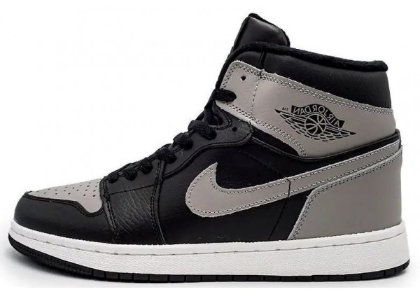 Nike Air Jordan 1 Retro Black Soft Grey с мехом