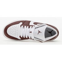 Кроссовки Air Jordan 1 Low коричневые с белым