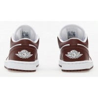 Кроссовки Air Jordan 1 Low коричневые с белым
