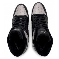 Nike Air Jordan 1 Retro Black Soft Grey с мехом