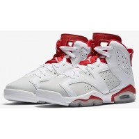 Кроссовки Nike Air Jordan 6 белые с красным