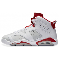 Кроссовки Nike Air Jordan 6 белые с красным