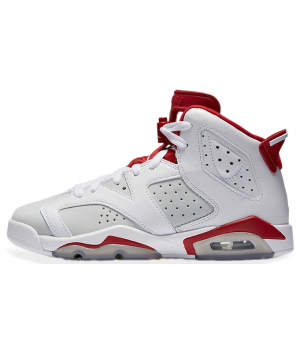 Кроссовки Nike Air Jordan 6 белые с красным