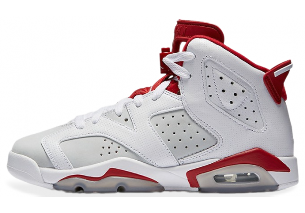 Кроссовки Nike Air Jordan 6 белые с красным