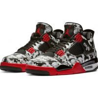 Jordan кроссовки 4 Retro SNGL Dy Tatto черно-белые