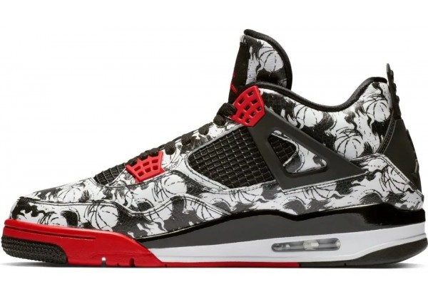 Jordan кроссовки 4 Retro SNGL Dy Tatto черно-белые