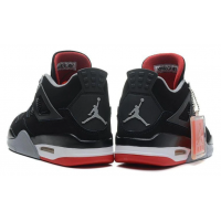 Кроссовки Nike Air Jordan 4 черно-серые с красным