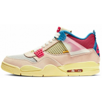 Кроссовки Nike Air Jordan 6 бежевые с красно-синим 