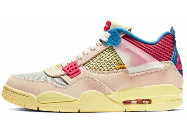 Кроссовки Nike Air Jordan 6 бежевые с красно-синим 