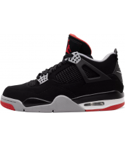 Кроссовки Nike Air Jordan 4 черно-серые с красным
