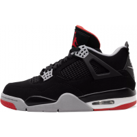 Кроссовки Nike Air Jordan 4 черно-серые с красным
