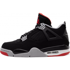 Кроссовки Nike Air Jordan 4 черно-серые с красным
