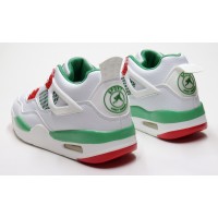 Кроссовки Nike женские Jordan 4 белые с зеленым
